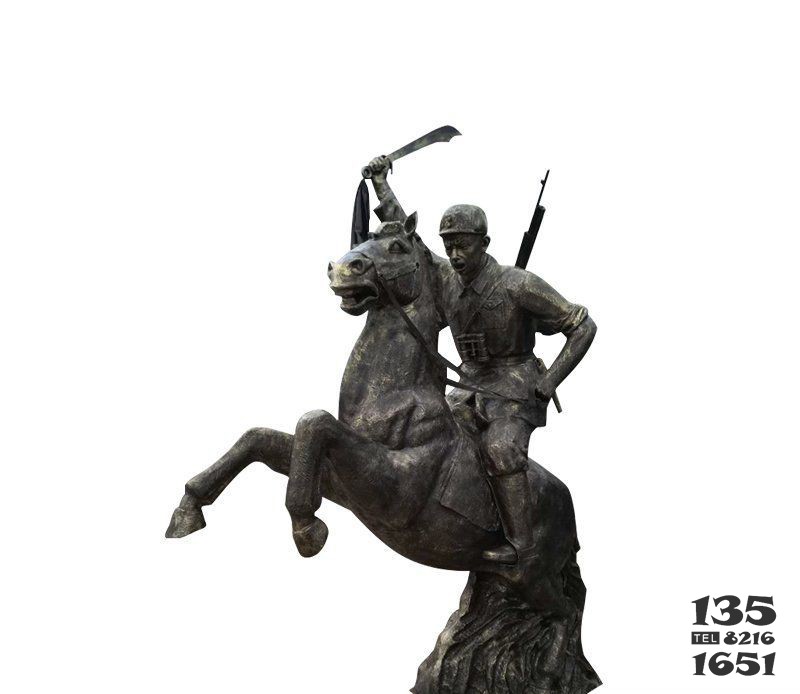 骑马的红军铜雕图片