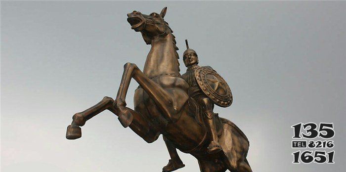 古罗马骑马战士铜雕图片