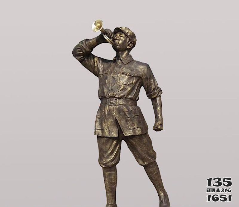 铜雕解放军战士图片