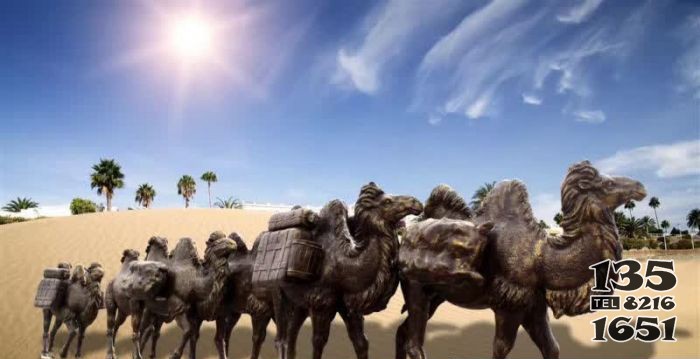 沙漠骆驼铜雕图片