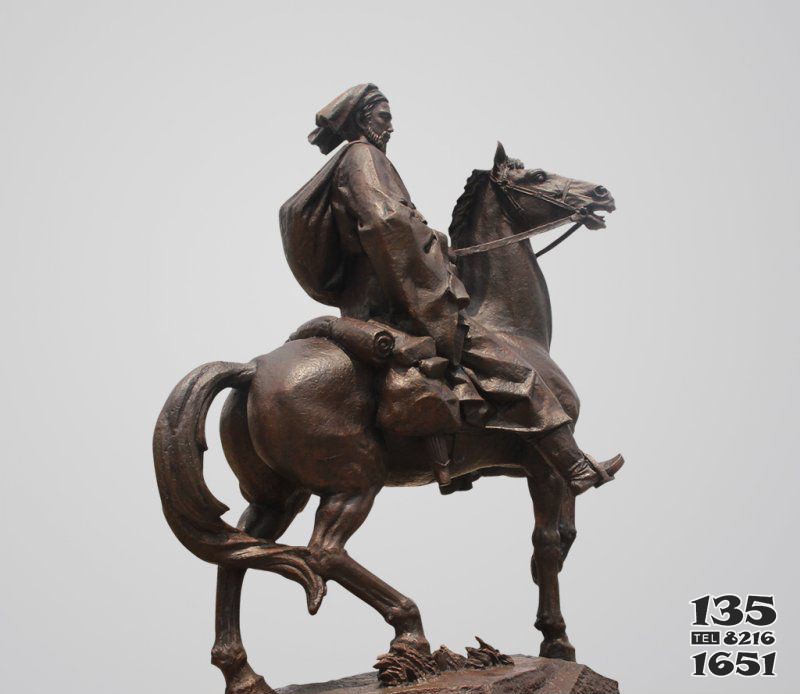 广场欧式骑马人景观铜雕图片