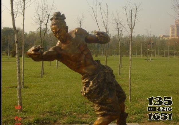 醉拳人物公园铜雕图片