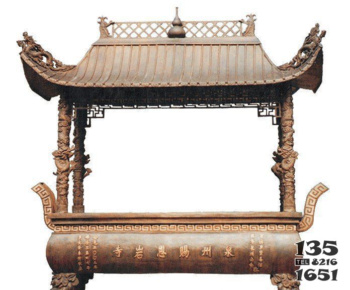 方形香炉寺庙铜雕图片