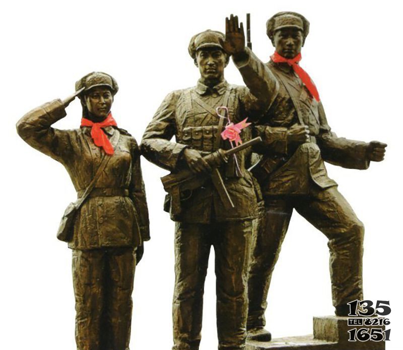 解放军战士人物铜雕图片