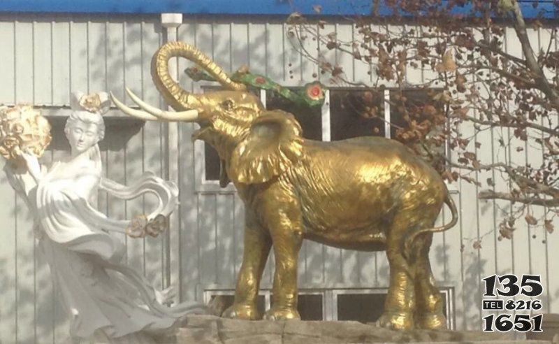 企业大象铸铜动物铜雕图片