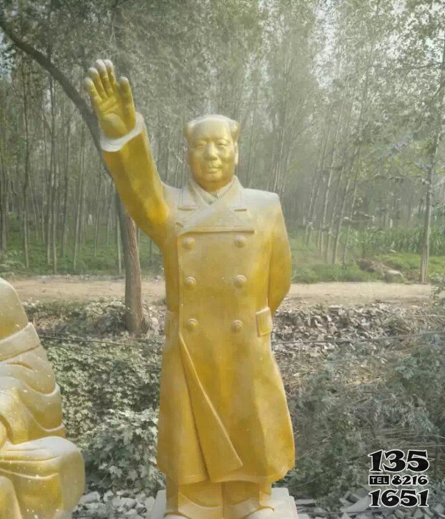 毛主席玻璃钢仿铜人物雕塑图片