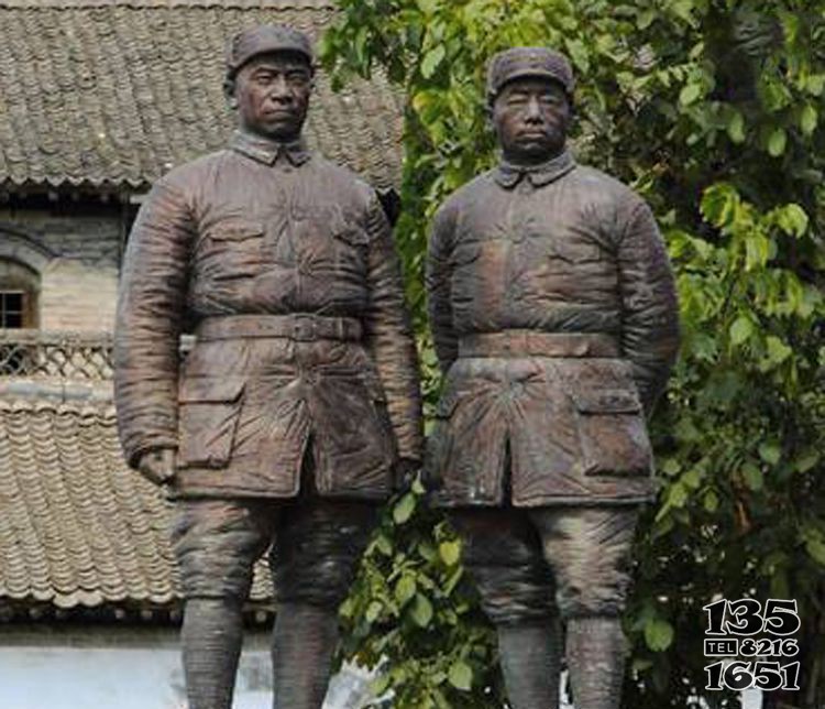 铜雕解放军战士人物雕塑图片