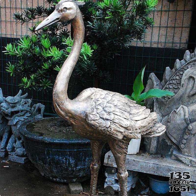 厂家加工定做铜雕动物雕塑鹤雕塑摆件图片