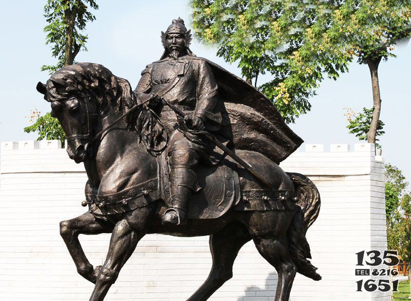 广场铜雕骑马战士人物雕塑图片