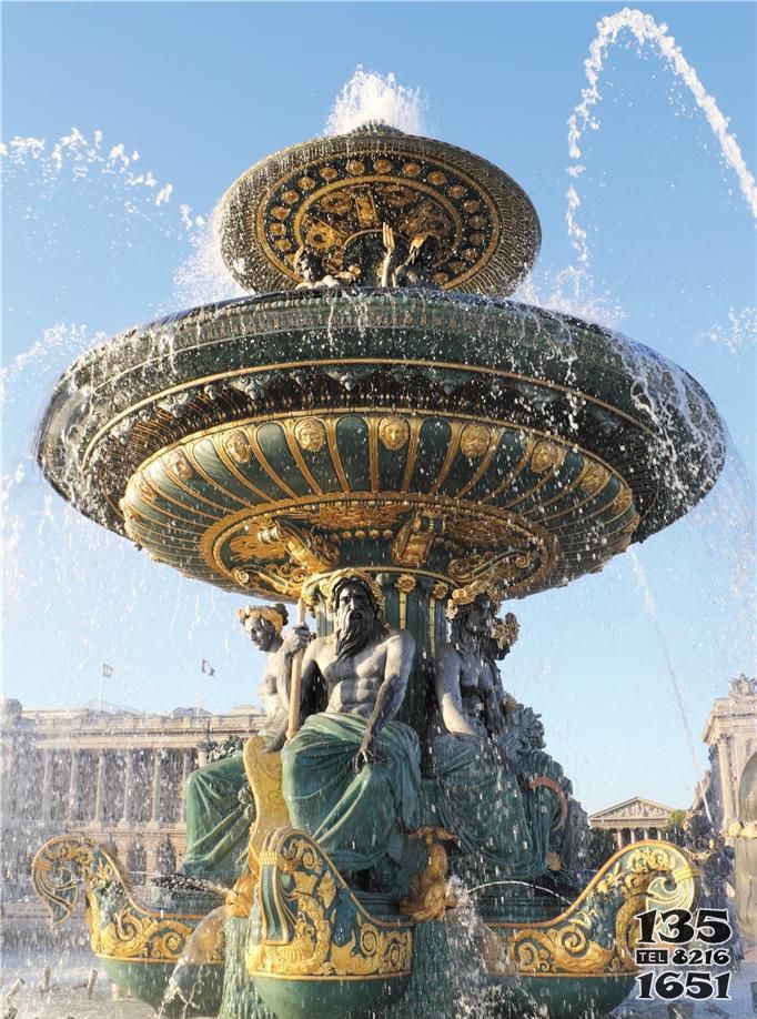 西方欧式人物喷泉铜雕 图片