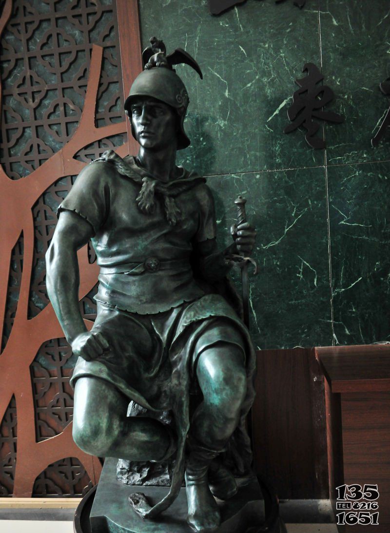 古罗马战士西方人物铜雕图片